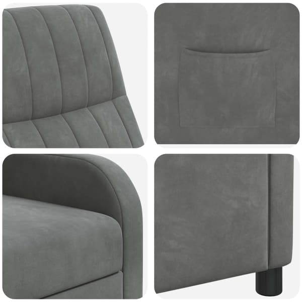 Recliner Mörkgrå Sammet (V)
