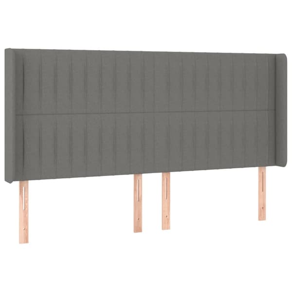 Ramsäng med madrass & LED mörkgrå 160x200 cm tyg