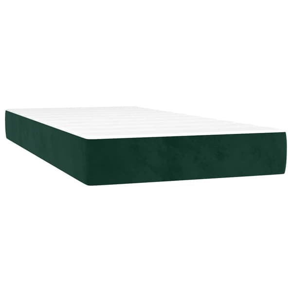 Ramsäng med madrass mörkgrön 90x200 cm sammet