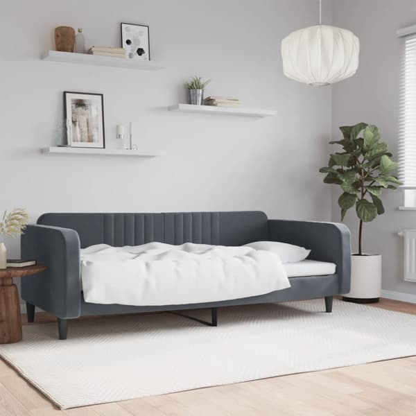 Dagbädd mörkgrå 100x200 cm sammet