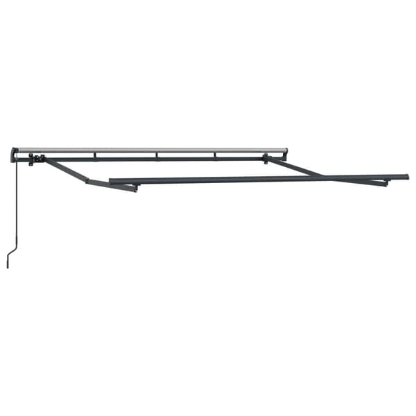 Utfällbar markis Ljusgrå och vit. 450 × 300 cm