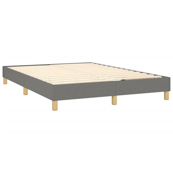 Ramsäng med madrass mörkgrå 140x190 cm tyg