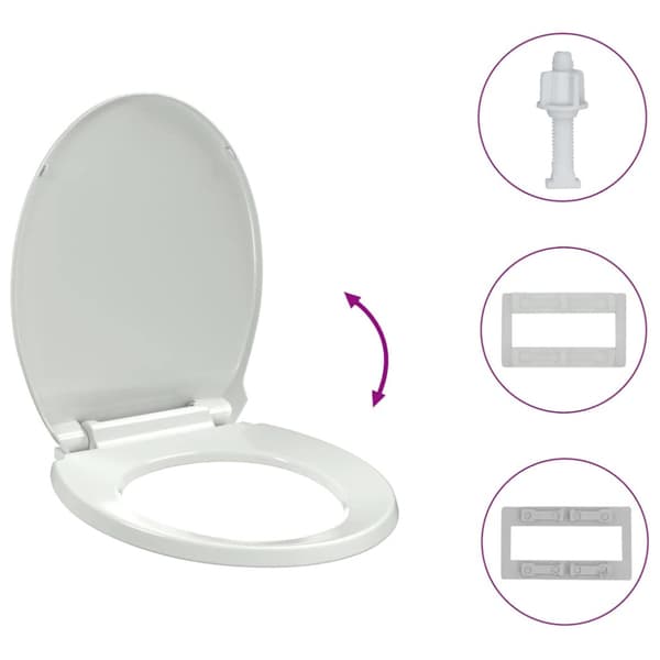 Toalettsits mjuk stängning oval vit