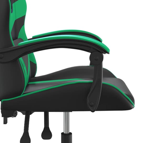 Gamingstol svart och grön konstläder