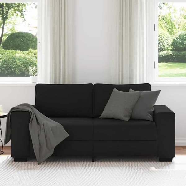 2-sitssoffa svart 180x77x82 cm tyg
