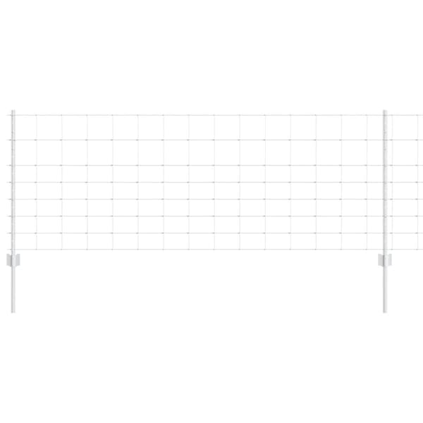 Stängsel med stolpe Silver 0,8 x 25 m Stål
