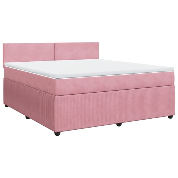 Ramsäng med madrass rosa 180x200 cm sammet