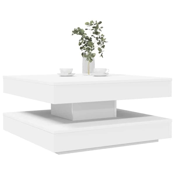 Soffbord 360 grader vridbart vit 70x70x34,5 cm