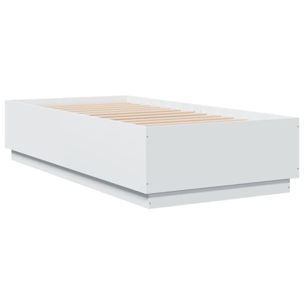Sängram vit 90x190 cm konstruerat trä