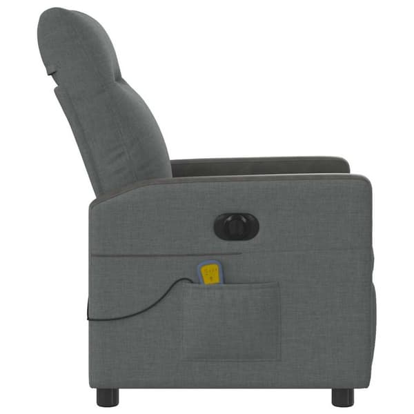 Elektrisk massagefåtölj mörkgrå tyg