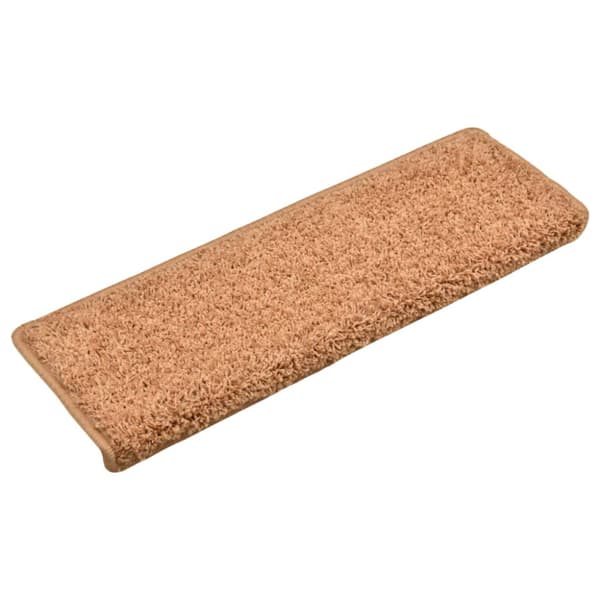 Trappmattor 10 st 65x21x4 cm krämfärgade rektangulära kanter