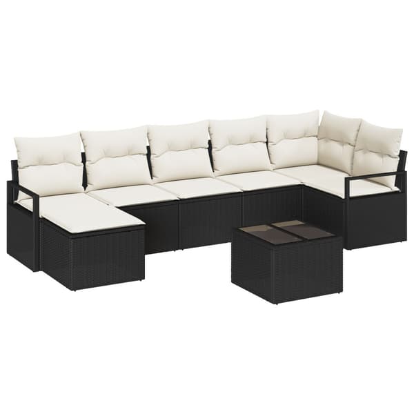 Soffset med kudde 8 pcs Svart konstrotting