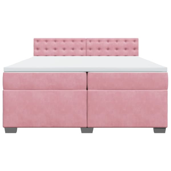 Ramsäng med madrass rosa 200x200 cm sammet