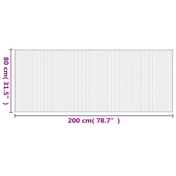 Matta rektangulär ljus naturlig 80x200 cm bambu