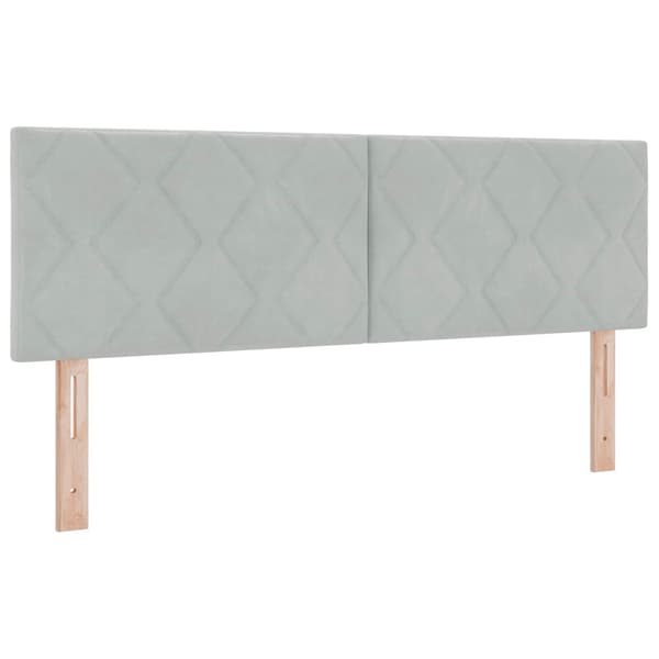 Boxspring säng med madrass och LED Ljusgrå 140 x 200 cm Sammet