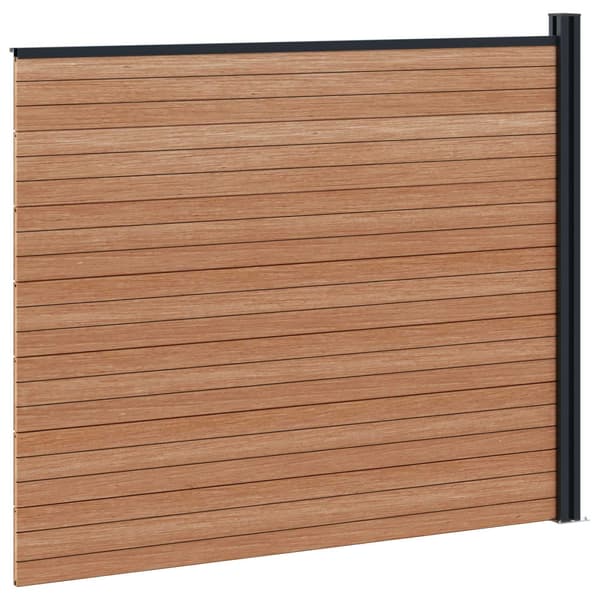 Stängselpanel WPC och aluminium Brun