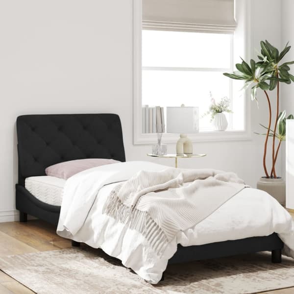 Bed Frame without Mattress Black 90x200 cm Velvet