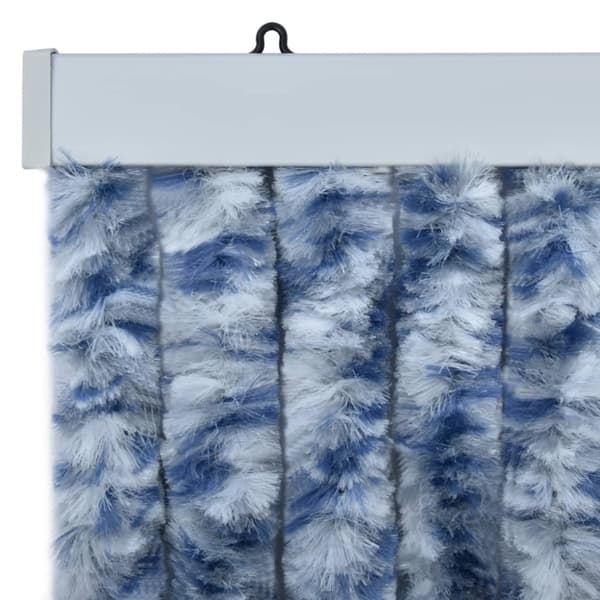 Insektsdraperi blå och vit 56x200 cm chenille