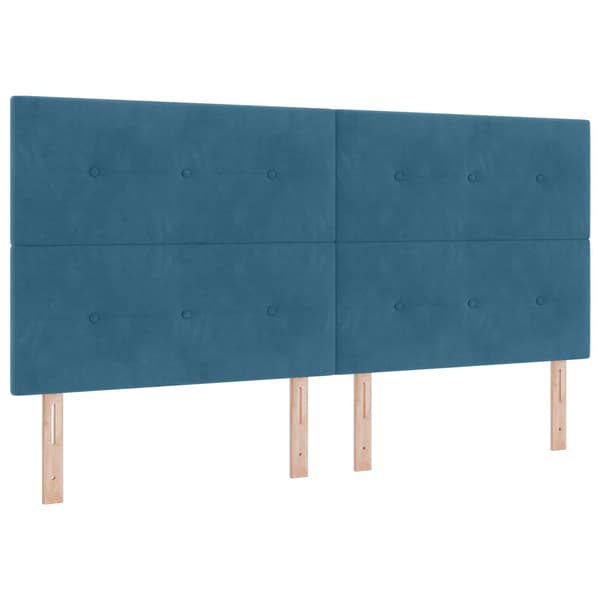 Bäddfjäder med madrass Mörkblå 200 x 200 cm Sammet