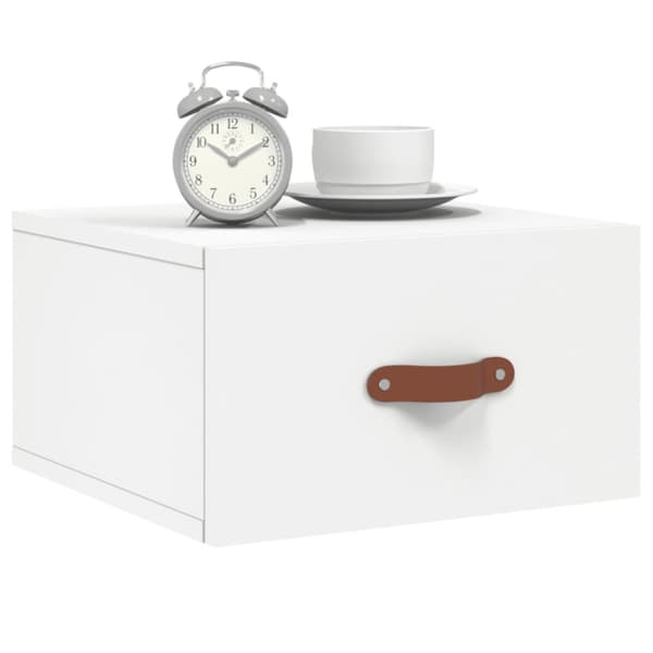 Väggmonterat sängbord vit 35x35x20 cm