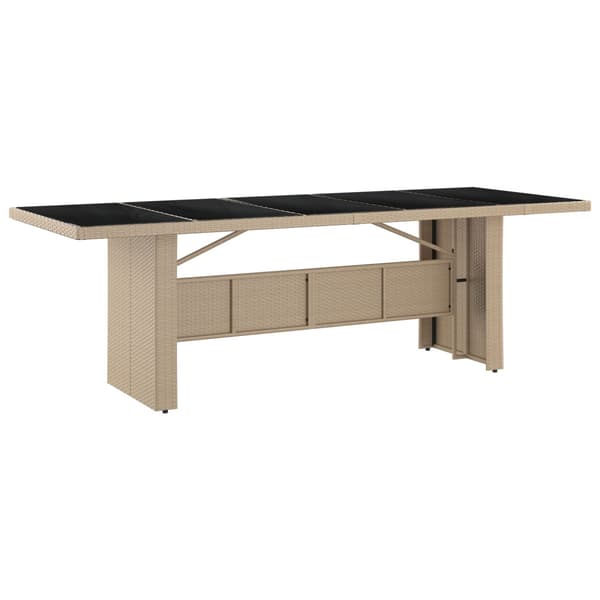 Trädgårdsmöbelset 11 pcs Beige konstrotting