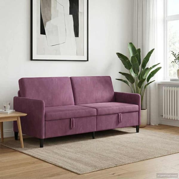 Soffa med förvaring Lila 192 x 78 x 87 cm Polyester