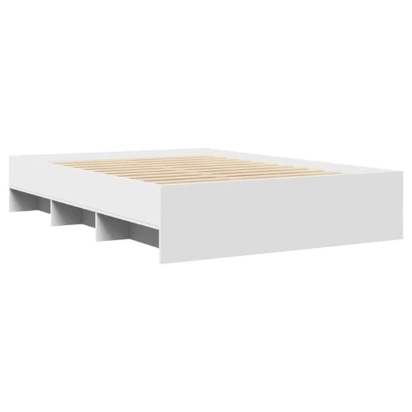 Sängram vit 120x190 cm konstruerat trä