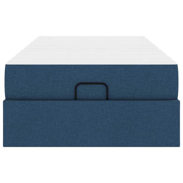 Sängram med madrass 2 pcs Blå tyg