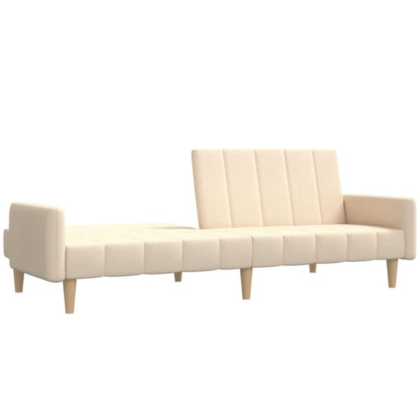 Bäddsoffa 2-sits gräddvit tyg