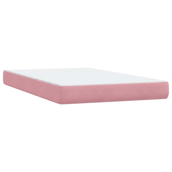 Ramsäng med madrass rosa 120x220 cm sammet