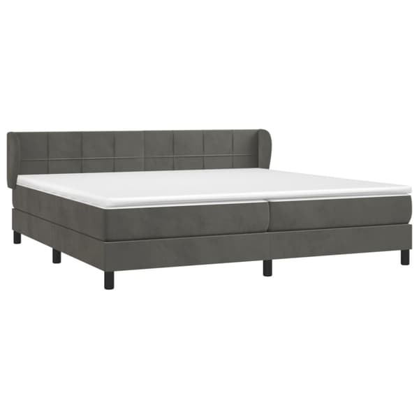 Ramsäng med madrass mörkgrå 200x200 cm sammet
