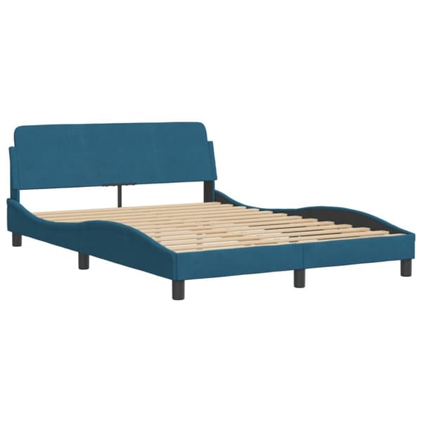 Bed Frame without Mattress Blue 140x200 cm Velvet