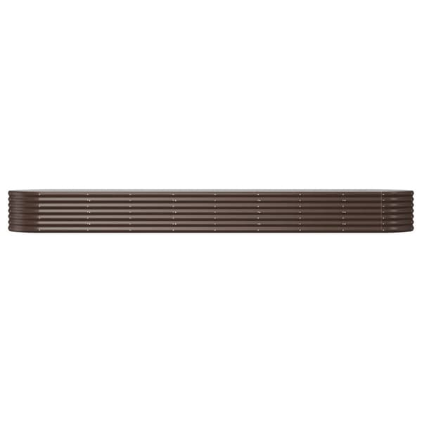 Odlingslåda galvaniserat stål 368x80x36 cm brun