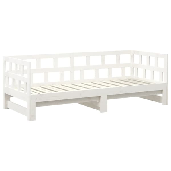 Bäddsoffa vit massiv furu 2x(90x200) cm
