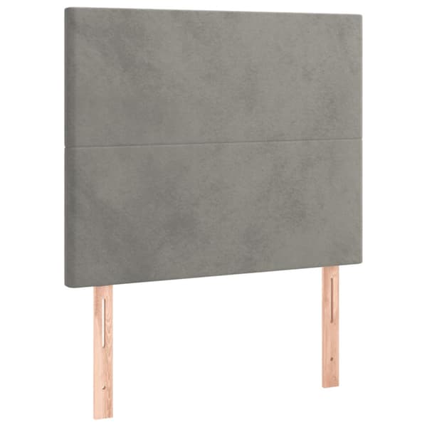 Ramsäng med madrass & LED ljusgrå 120x200 cm sammet