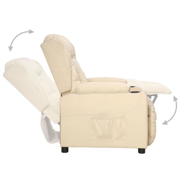 Reclinerfåtölj gräddvit tyg