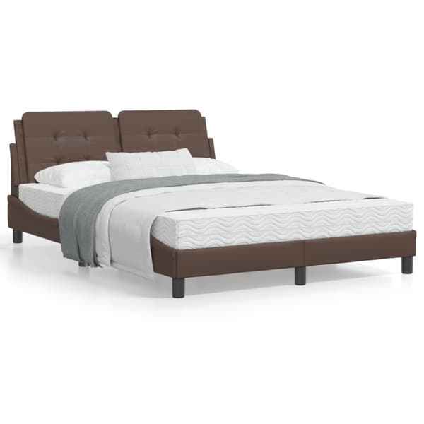 Bed Frame with LED without Mattress "Zadar" Brown 120x200 cm