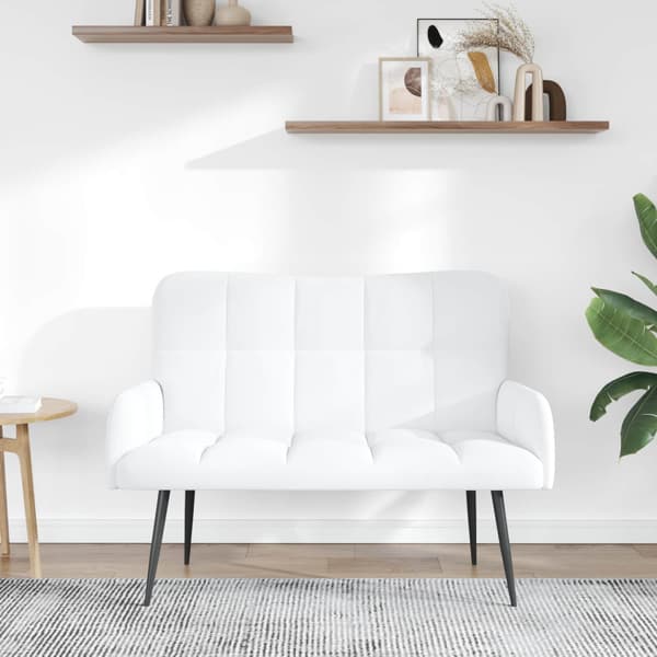 Tvåsitssoffa Vit 115 x 61 x 87 cm tyg