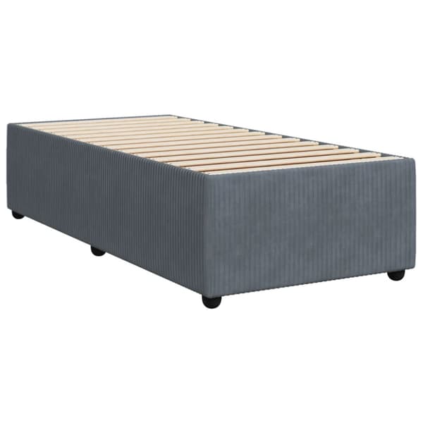 Ramsäng med madrass mörkgrå 100x200 cm sammet