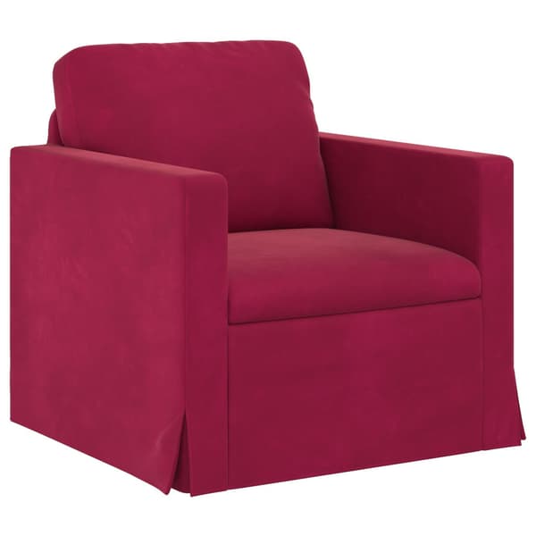 Soffset 2 pcs Vinröd 138 x 78 x 80 cm Sammet
