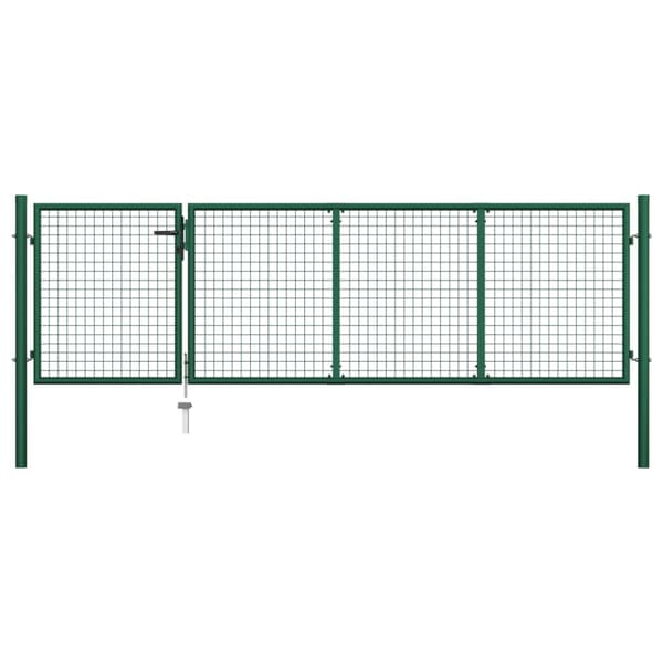 Trädgårdsgrind stål 350x100 cm grön