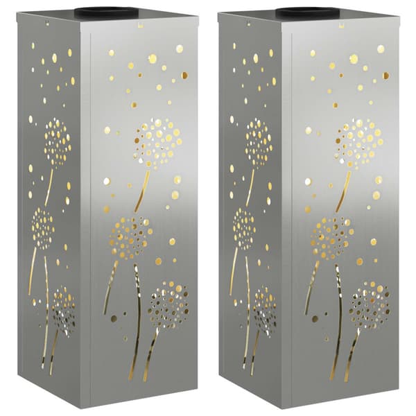 Solar LED Stig Ljus 2 pcs Silver Galvaniserat stål