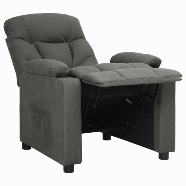 Reclinerfåtölj mörkgrå tyg