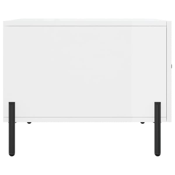 Soffbord vit högglans 50x50x40 cm konstruerat trä