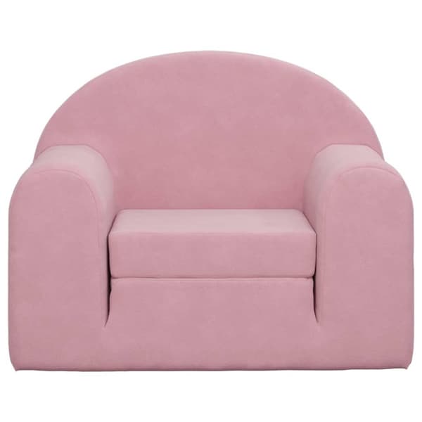 Bäddsoffa för barn rosa mjuk plysch
