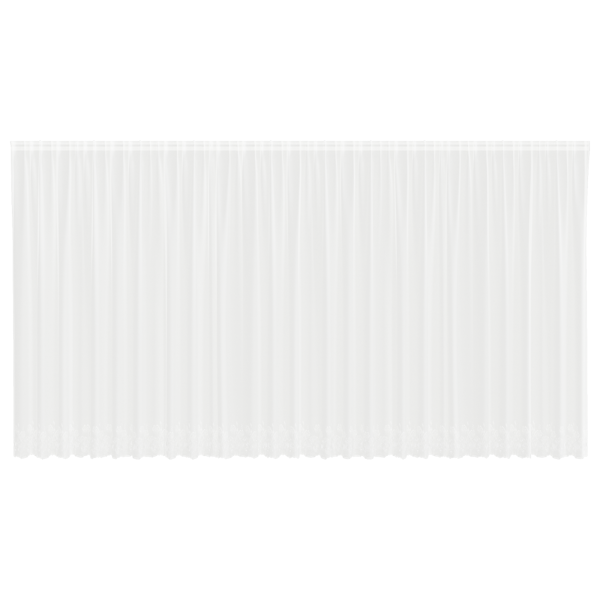 Spetsgardin med gardiner Blommor Vit 200 x 750 cm Polyester