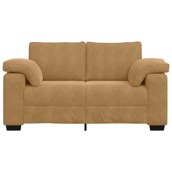 Loveseat soffa brun 160x77x82 cm sammet