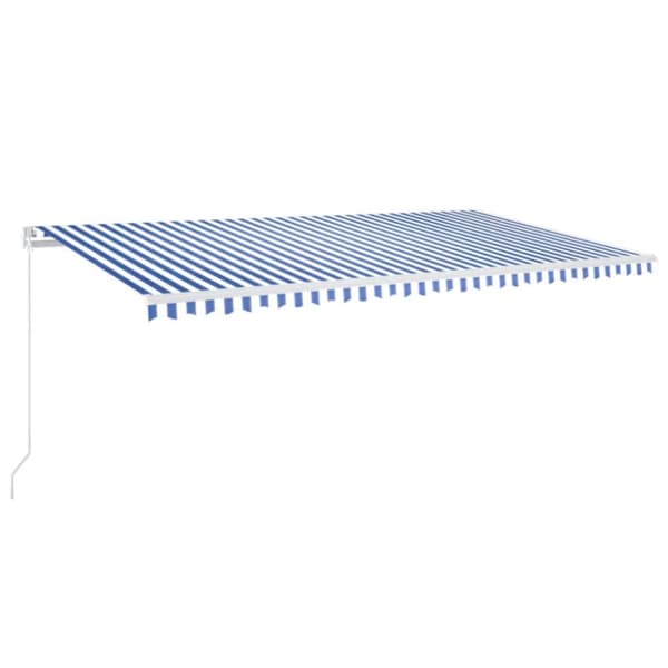Markis manuellt infällbar 600x350 cm blå och vit