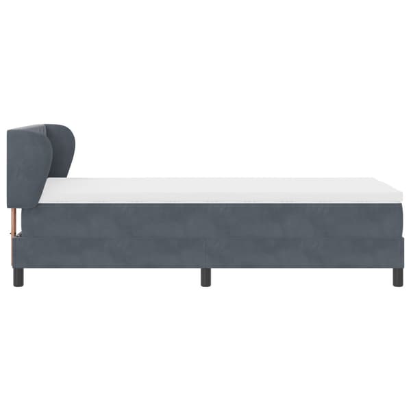 Bäddfjäder med madrass Mörkgrå 100 x 200 cm Sammet