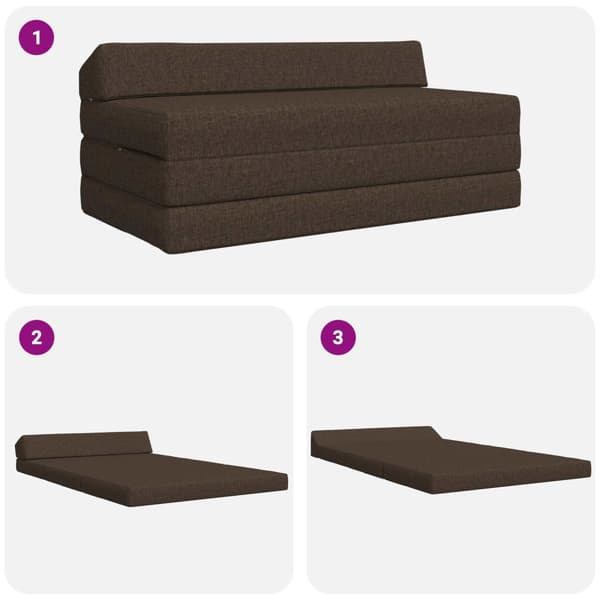 Fällbar Soffbed Taupe 120 x 60 x 49 cm Tyg